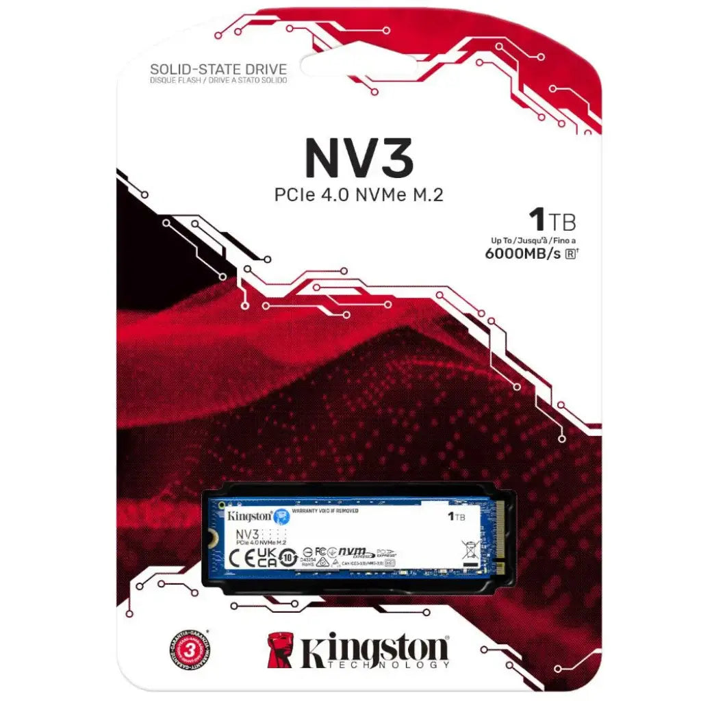Kingston NV3 NVMe PCIe 4.0 Interne SSD 1TB M.2 2280-SNV3S/1000G