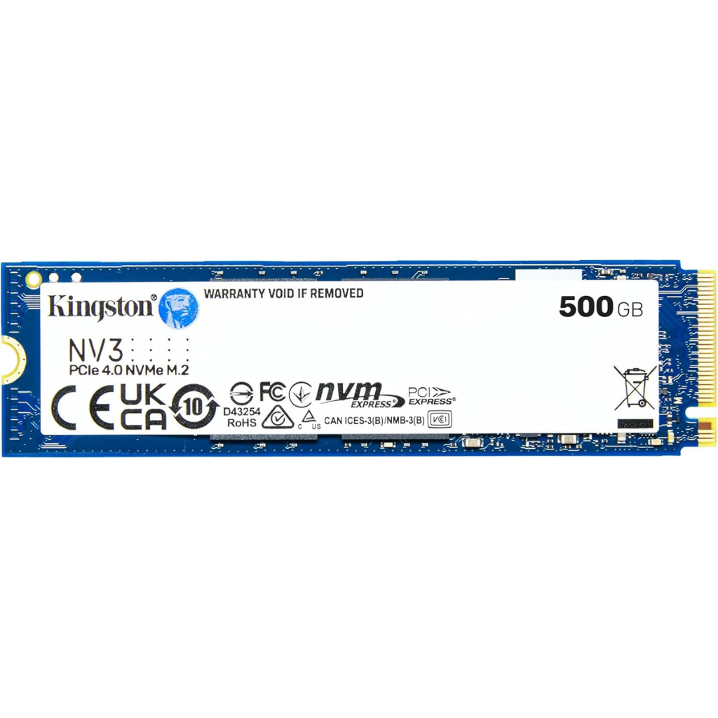 Kingston NV3 NVMe PCIe 4.0 Internal SSD 500GB M.2 2280-SNV3S/500G